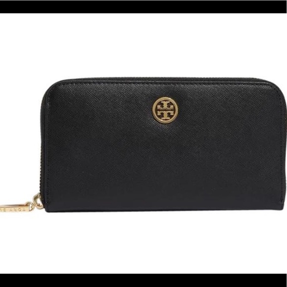 Tory Burch Bags Tory Burch Black Robinson Zip Continental Wallet